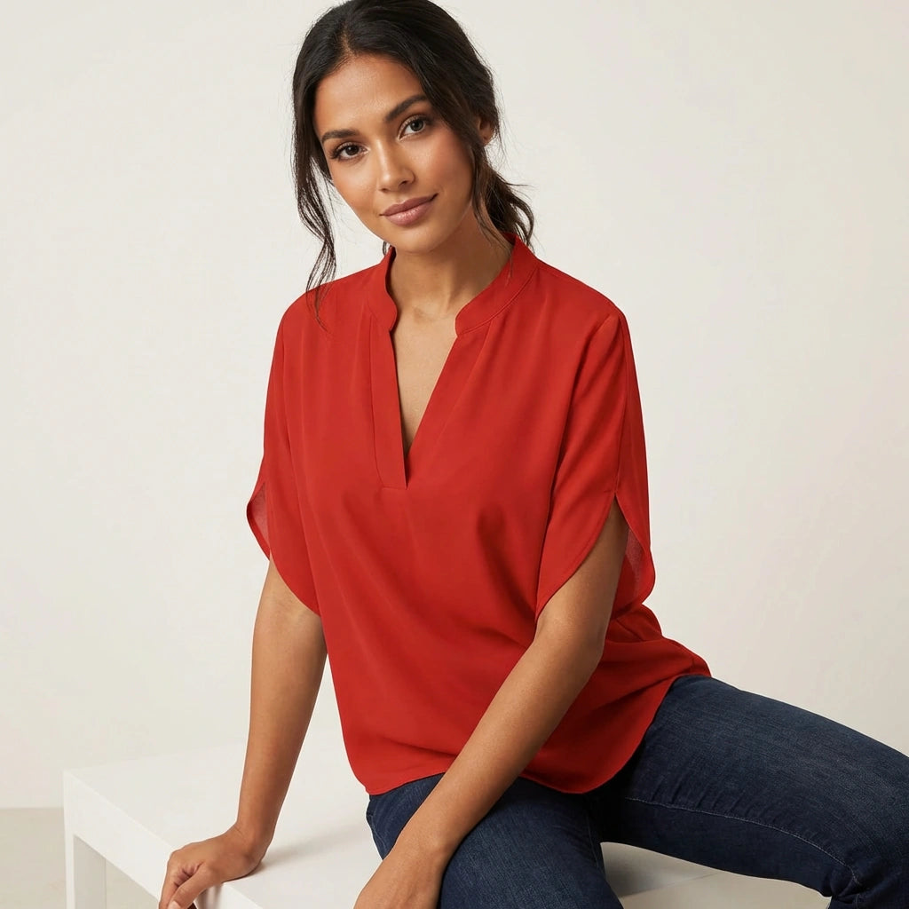 Ladies V-neck blouse for casual daywear