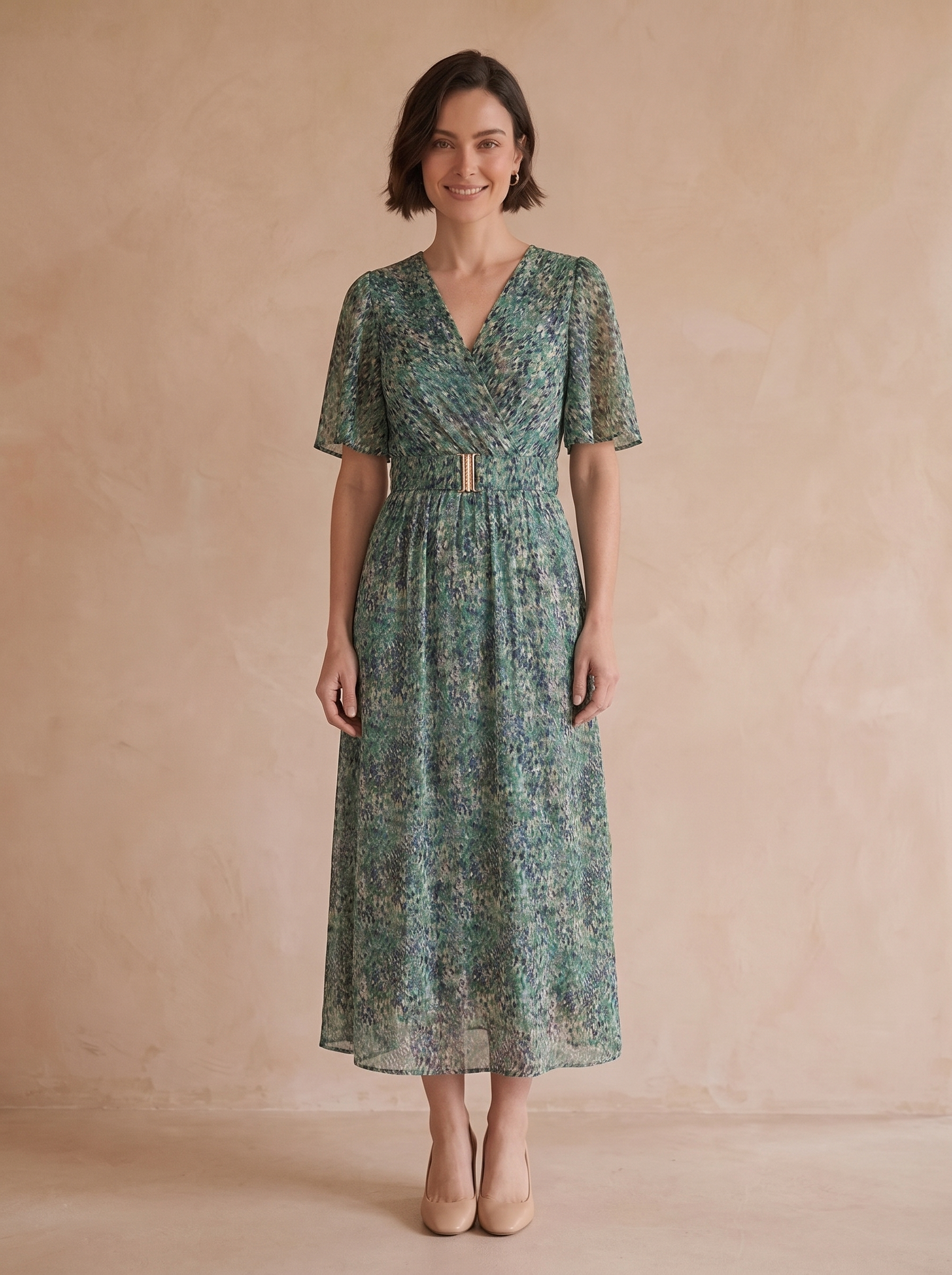 Wrap maxi dress women