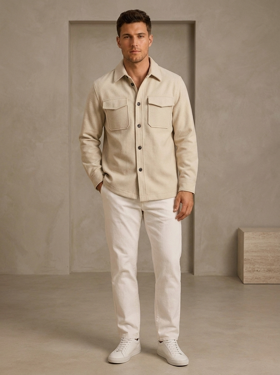 Button front bomber jacket for men