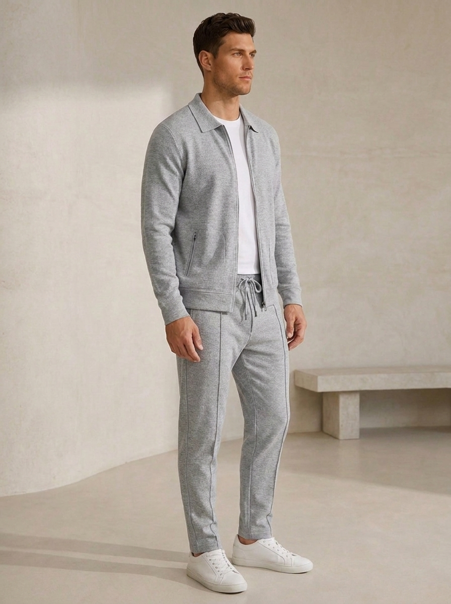 Men's cotton tracksuit with a regular fit