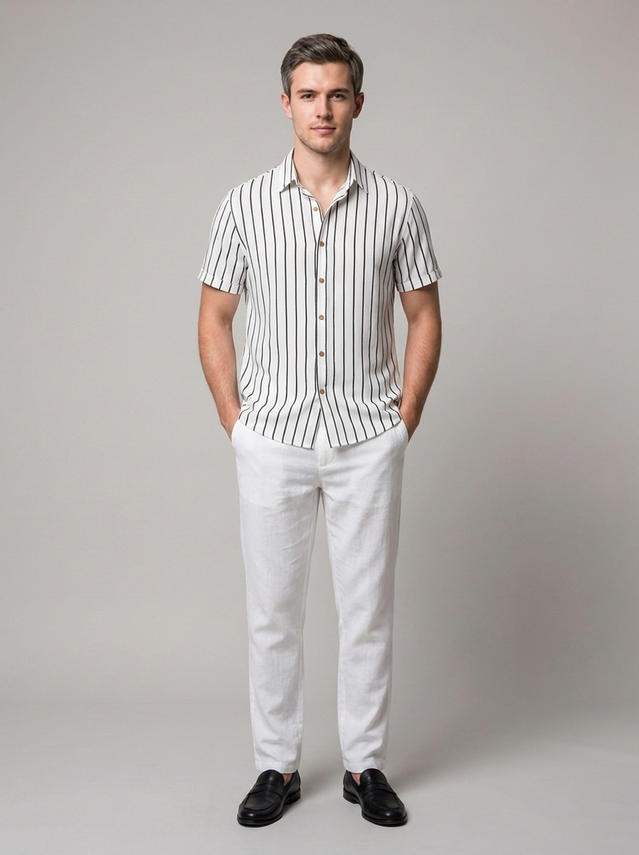 Short sleeve matching set for warm-weather occasions