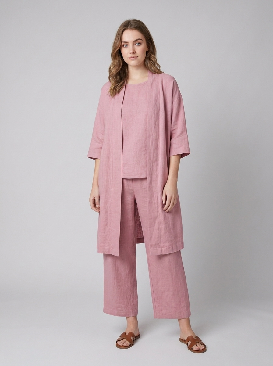 Linen three piece outfit for everyday comfort