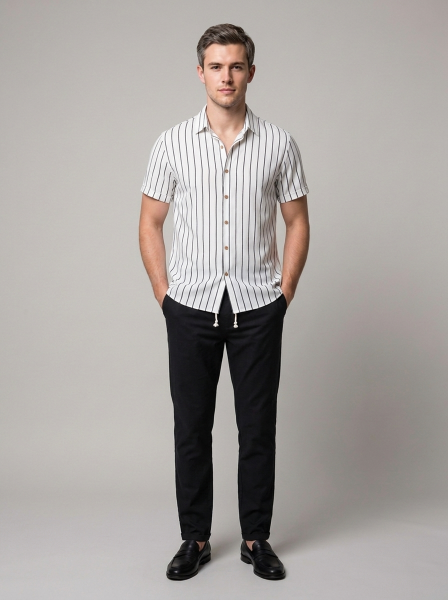 Printed short sleeve two piece set for men