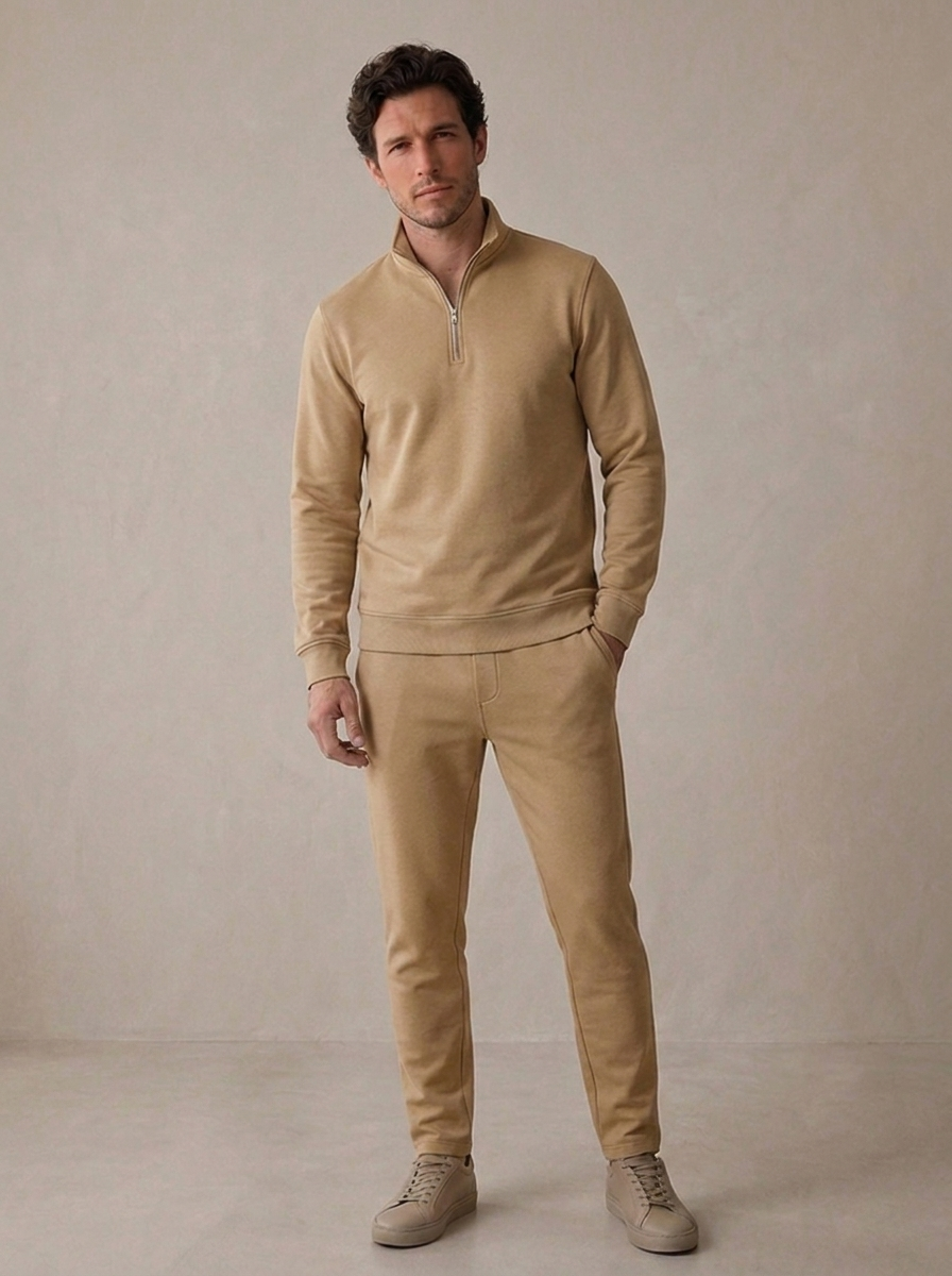 Long sleeve tracksuit with tapered trousers