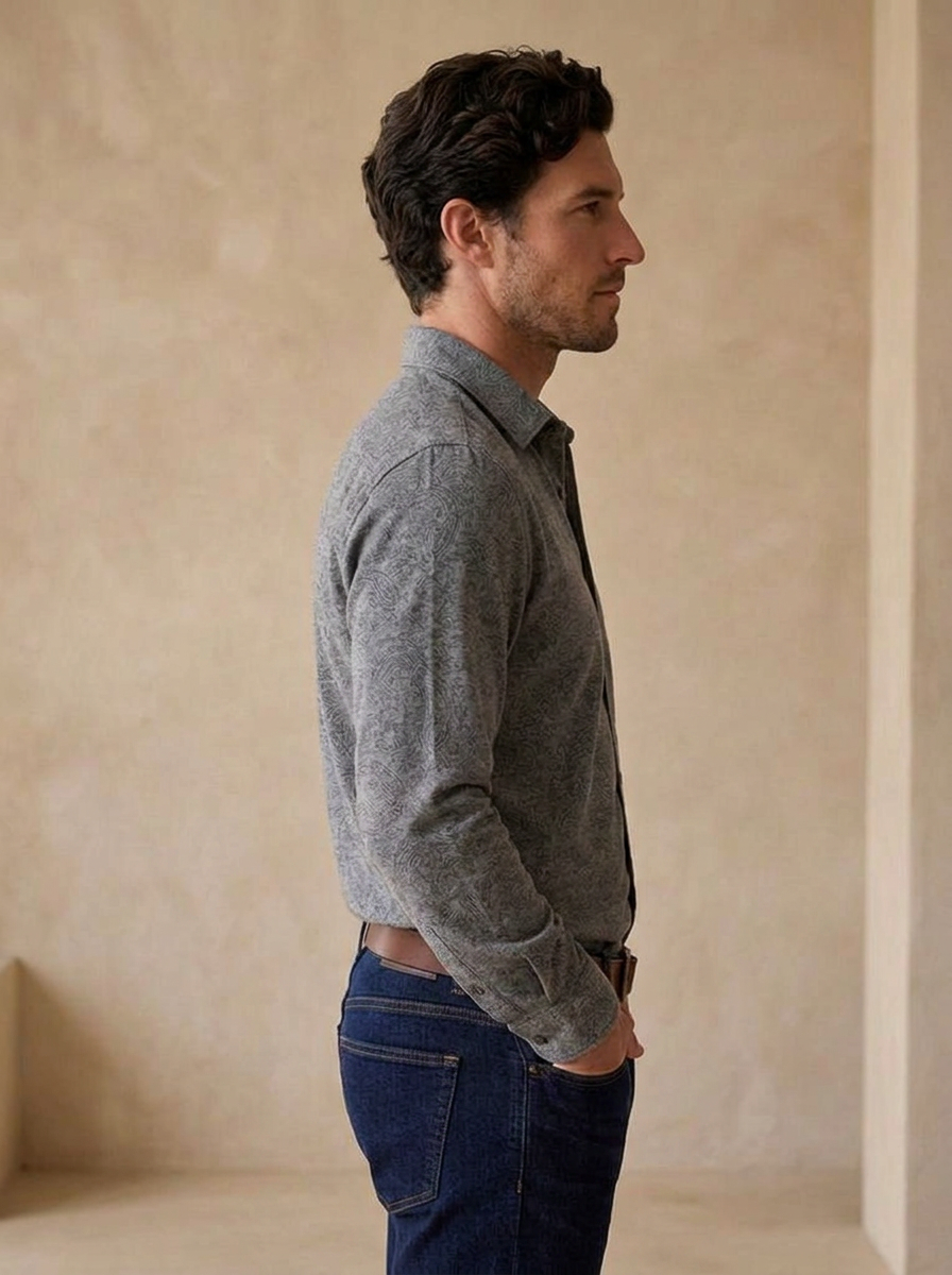 Men's casual cotton shirt for travel
