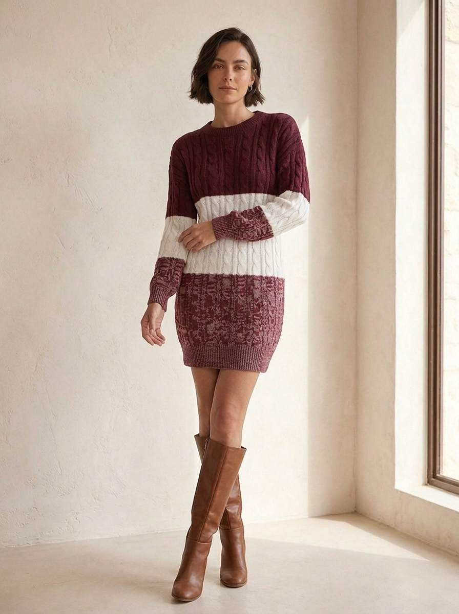 Fitted sweater dress for everyday comfort