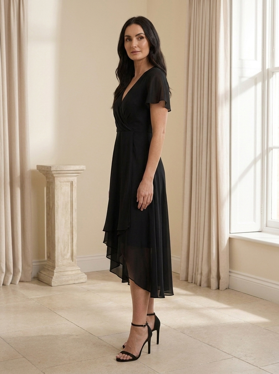High low dress with a graceful flowing design