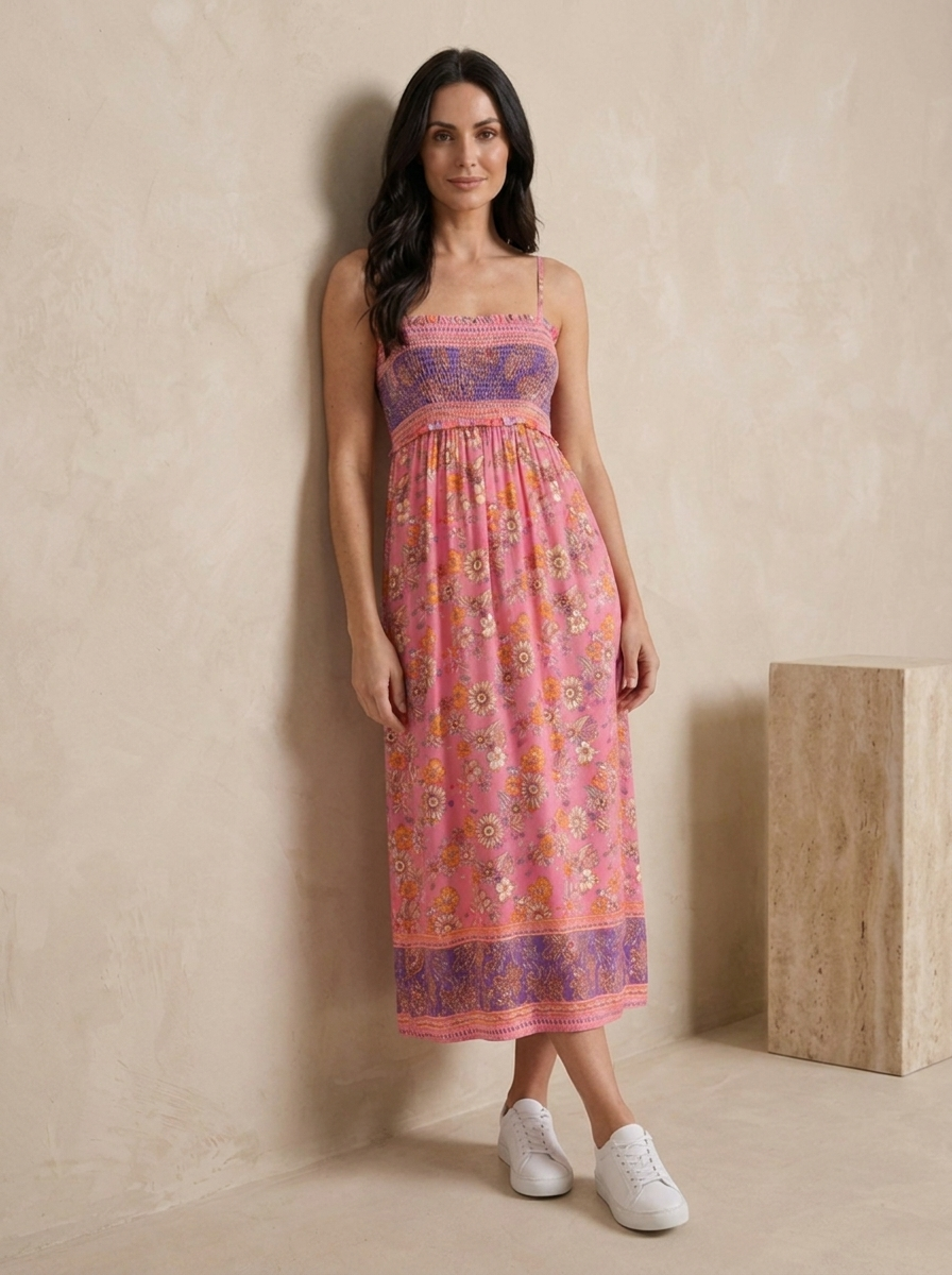 Floral print maxi dress with a flattering fit