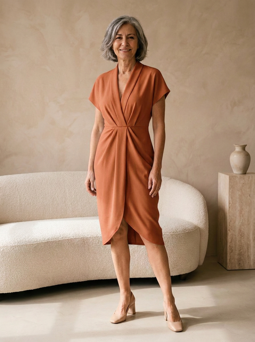 Women's wrap dress for work and casual occasions