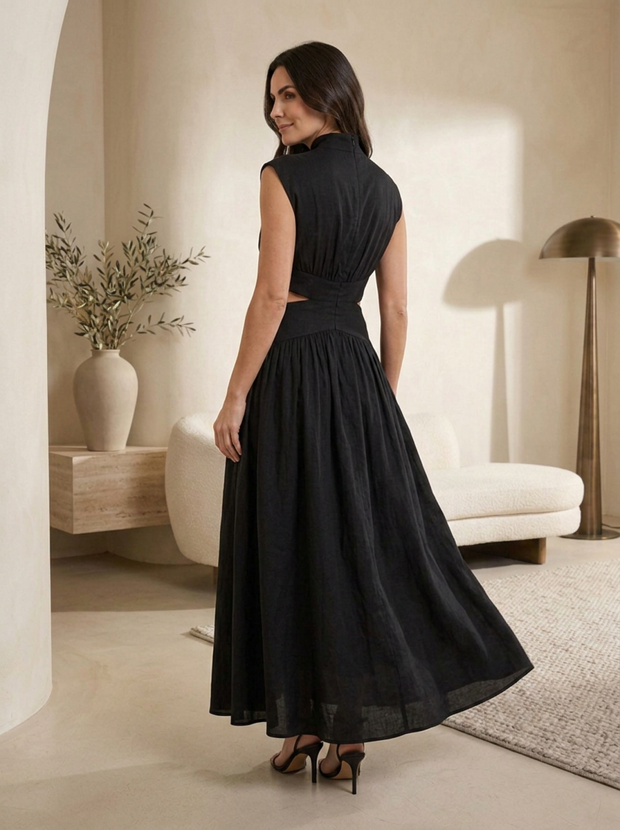 Women's cotton dress with a contemporary silhouette