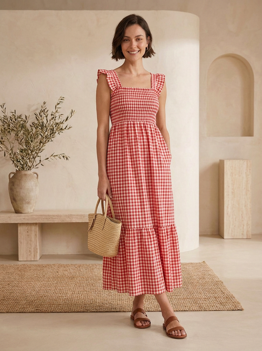 Flounce hem dress for everyday outfits