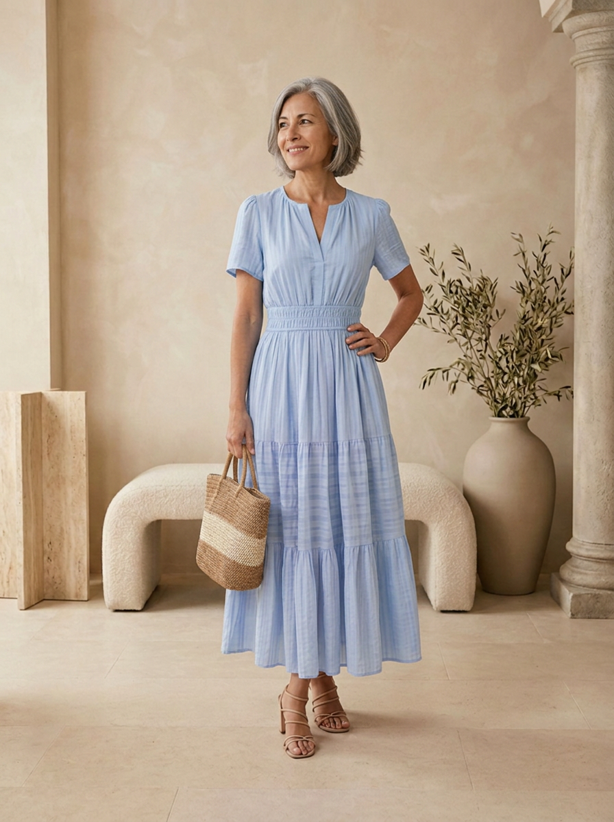 Relaxed fit mini dress for warm-weather styling