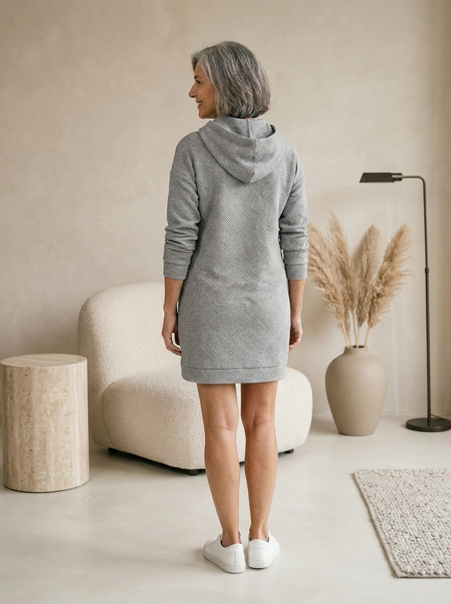 Women's pullover hoodie dress with a soft finish