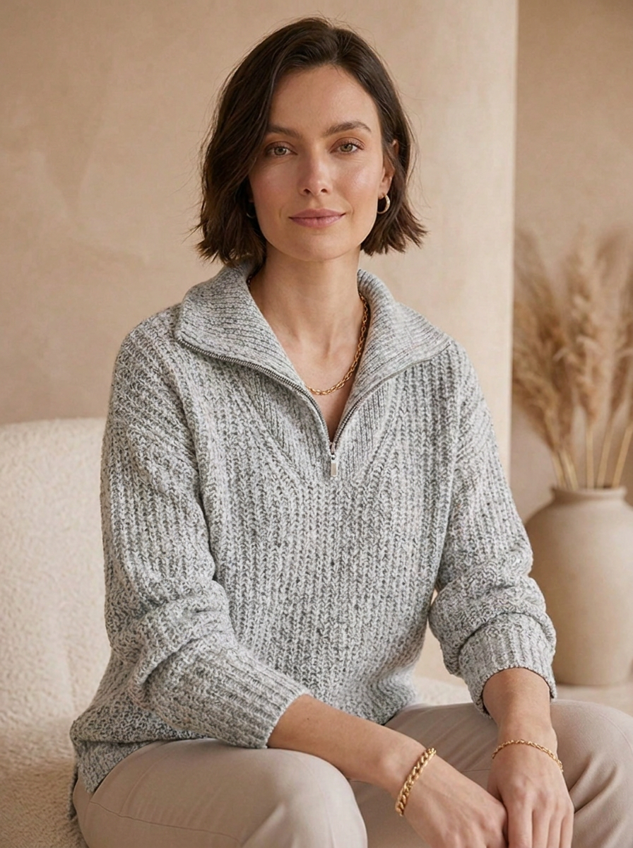 Half zip jumper for everyday wear and layering