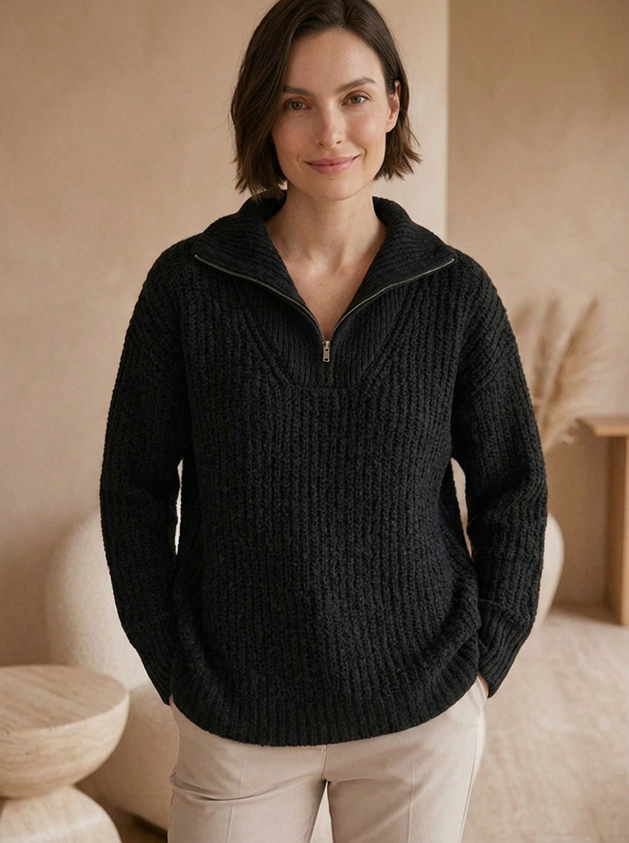 Women's relaxed fit knit sweater for cooler weather