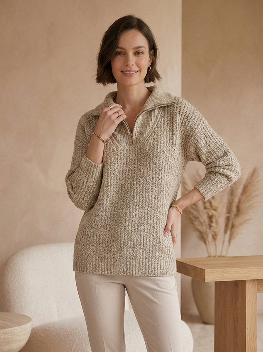 Wool blend pullover for autumn and winter styling