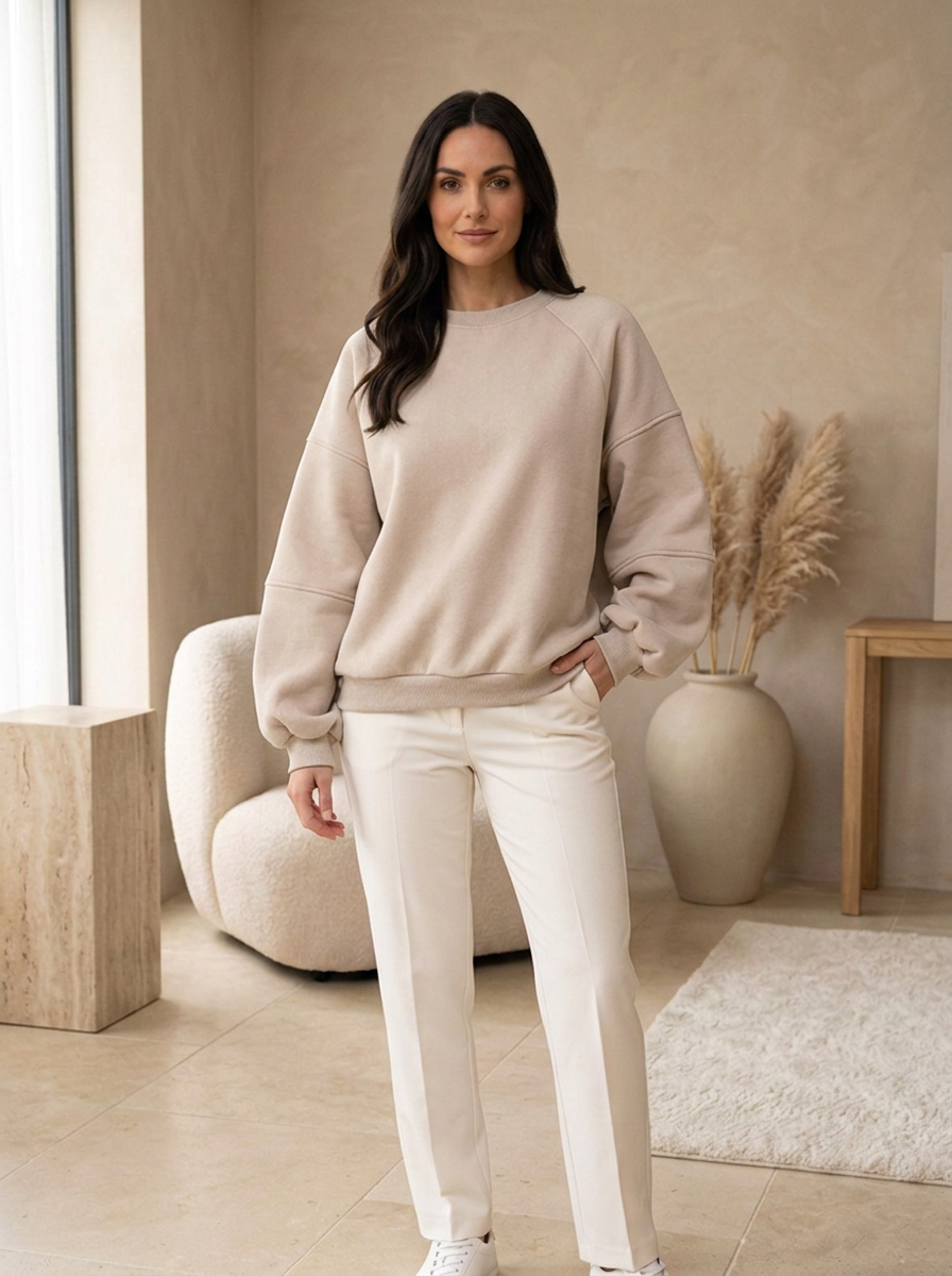 Casual sweatshirt for lounging and travel