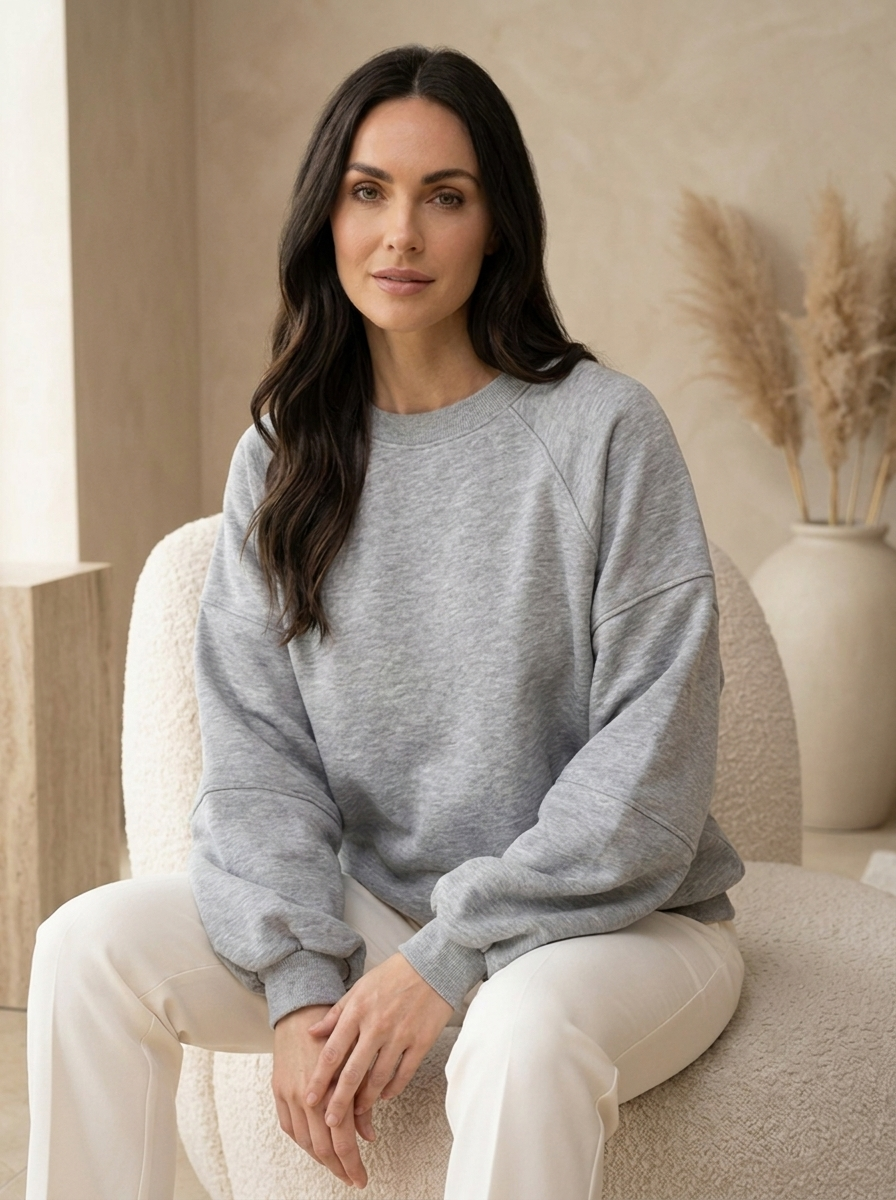 Cotton blend sweatshirt with a relaxed fit