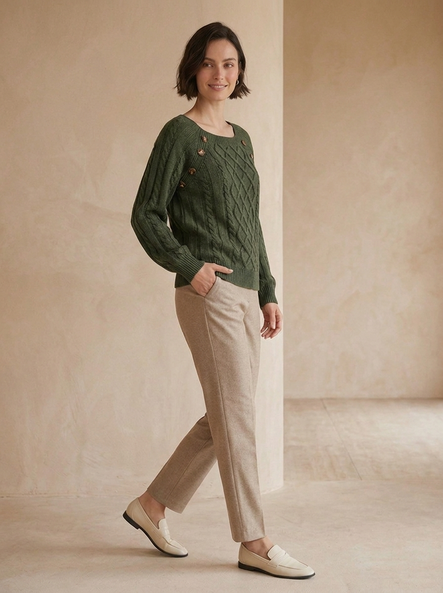 Warm wool knit jumper for casual outfits