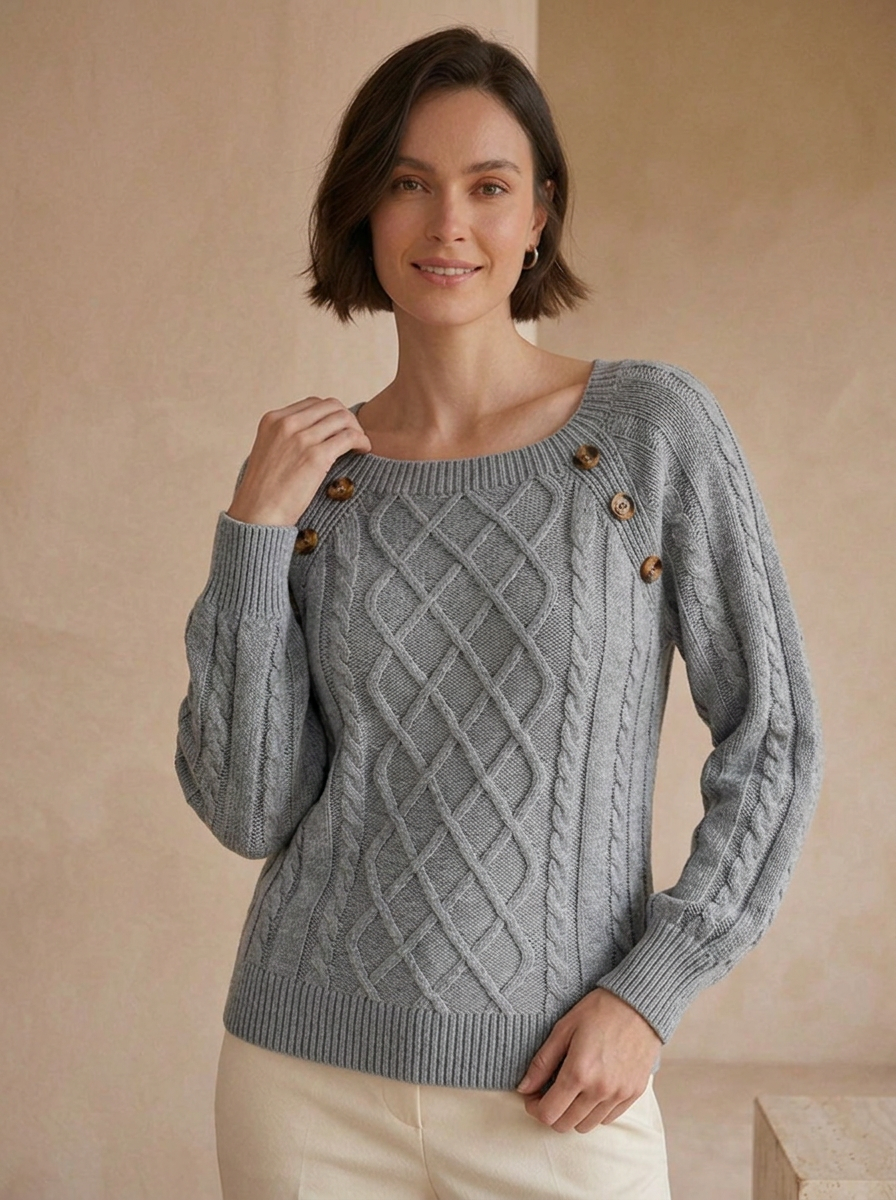 Regular fit wool jumper for cooler weather