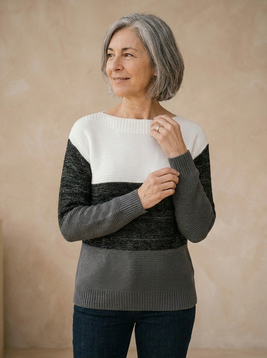 Relaxed fit wool blend sweater for everyday wear