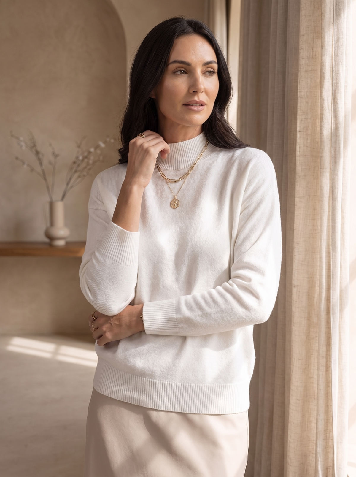Regular fit knit sweater women