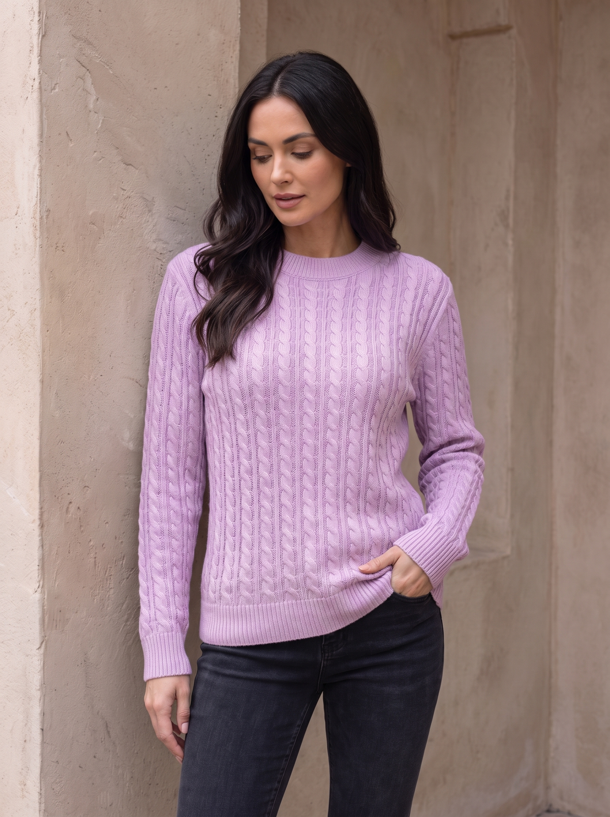 Wool knitted jumper for women
