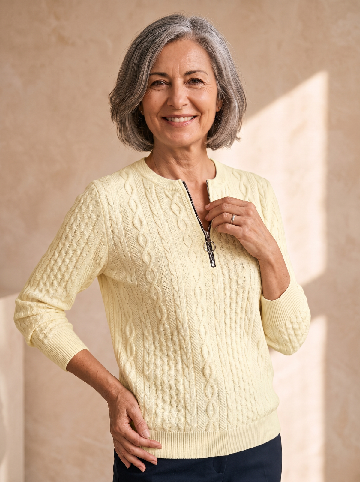 Cotton knitted jumper for women