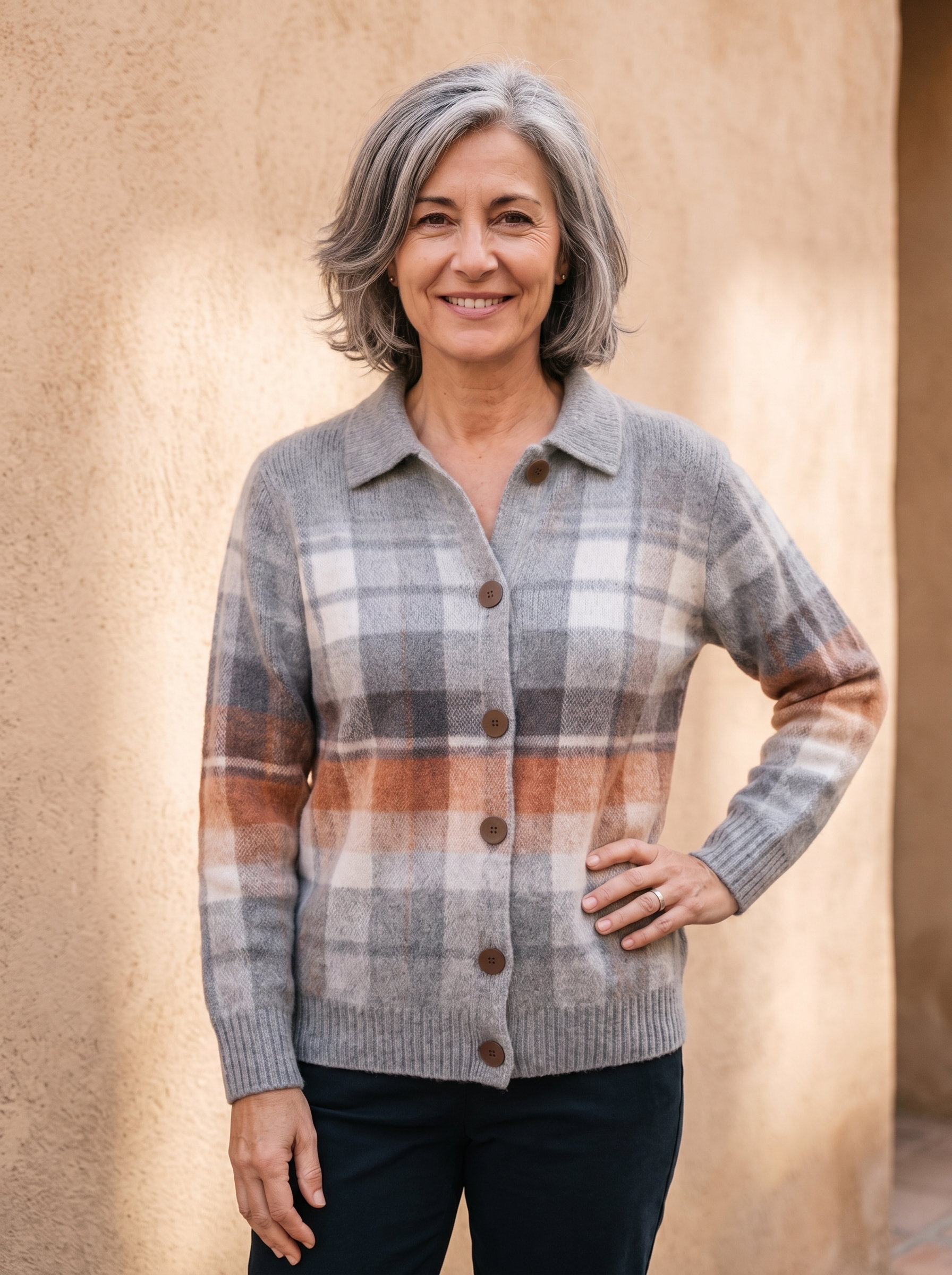 Women's wool button front cardigan