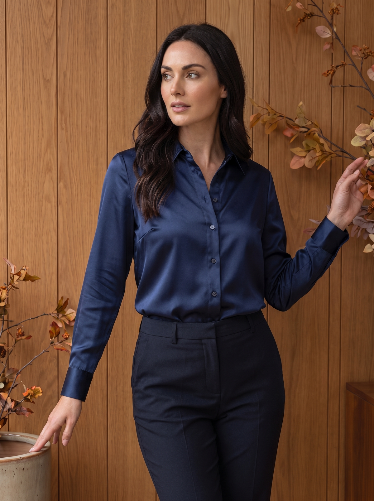 Women's satin blouse shirt