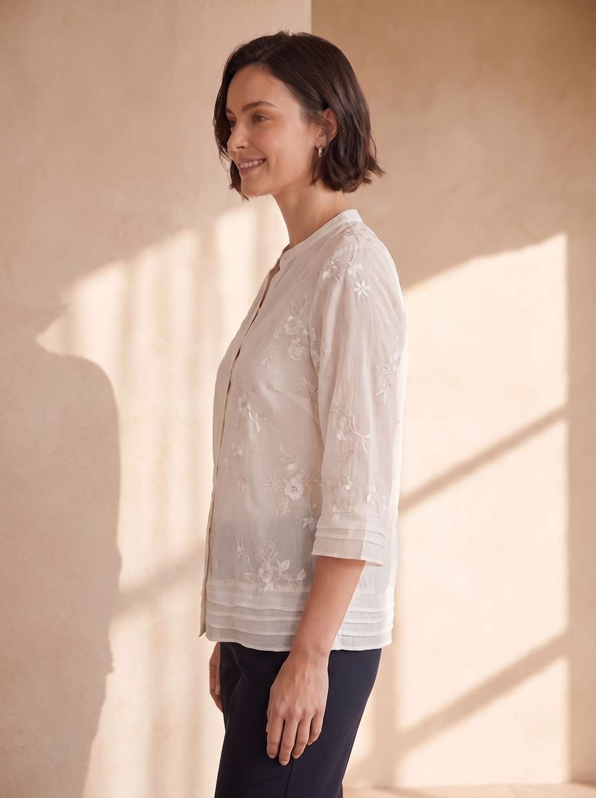 Women's embroidered blouse top