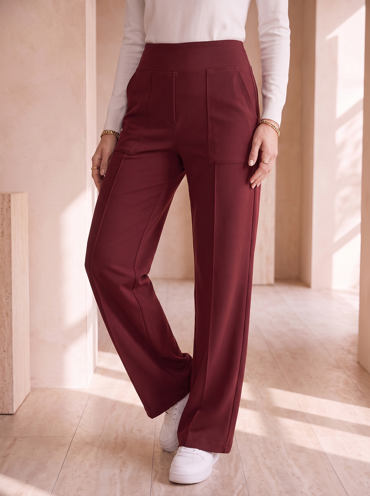 Nylon trousers with stretch fit