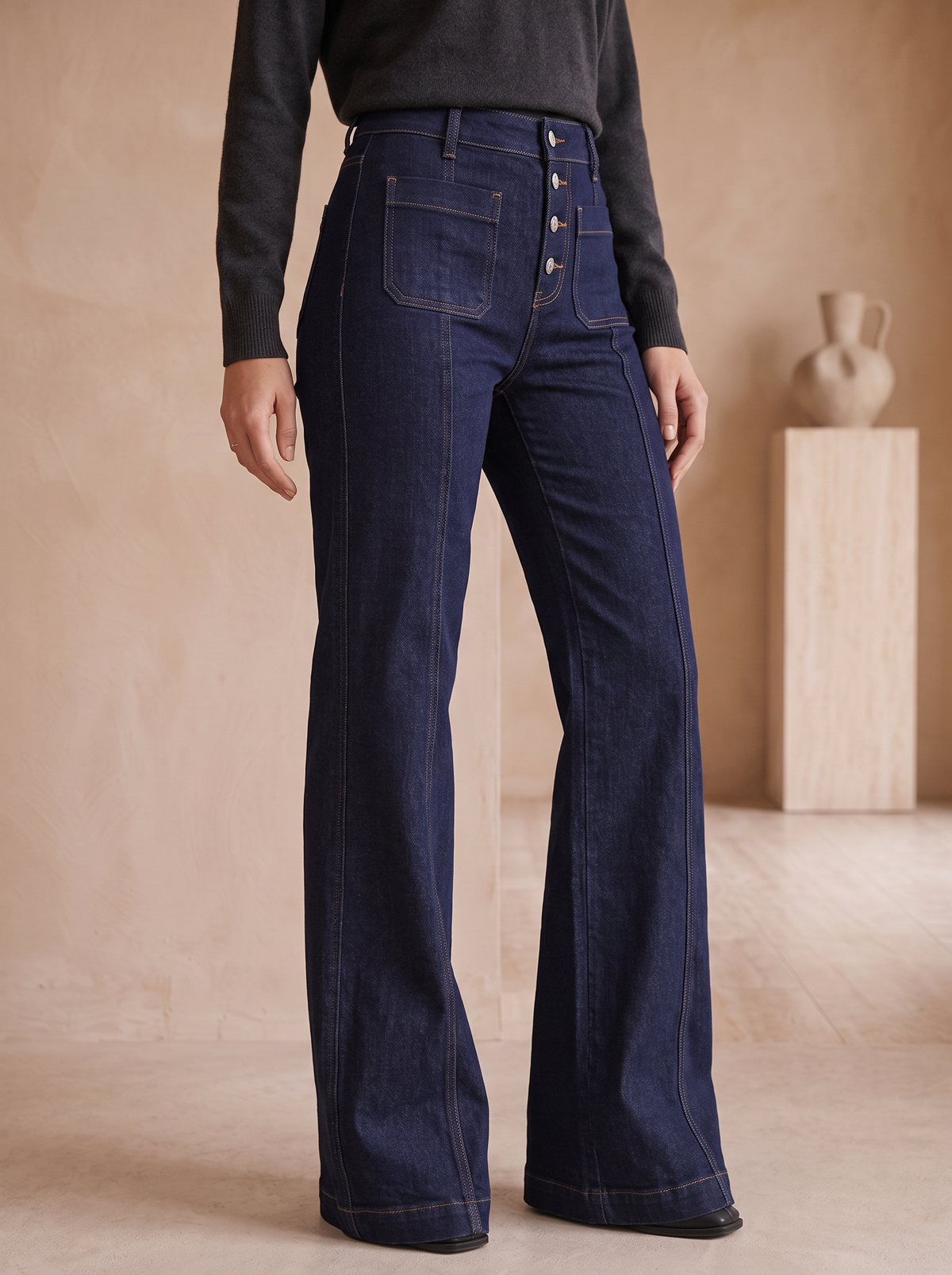 Women's slim fit cotton flare jeans