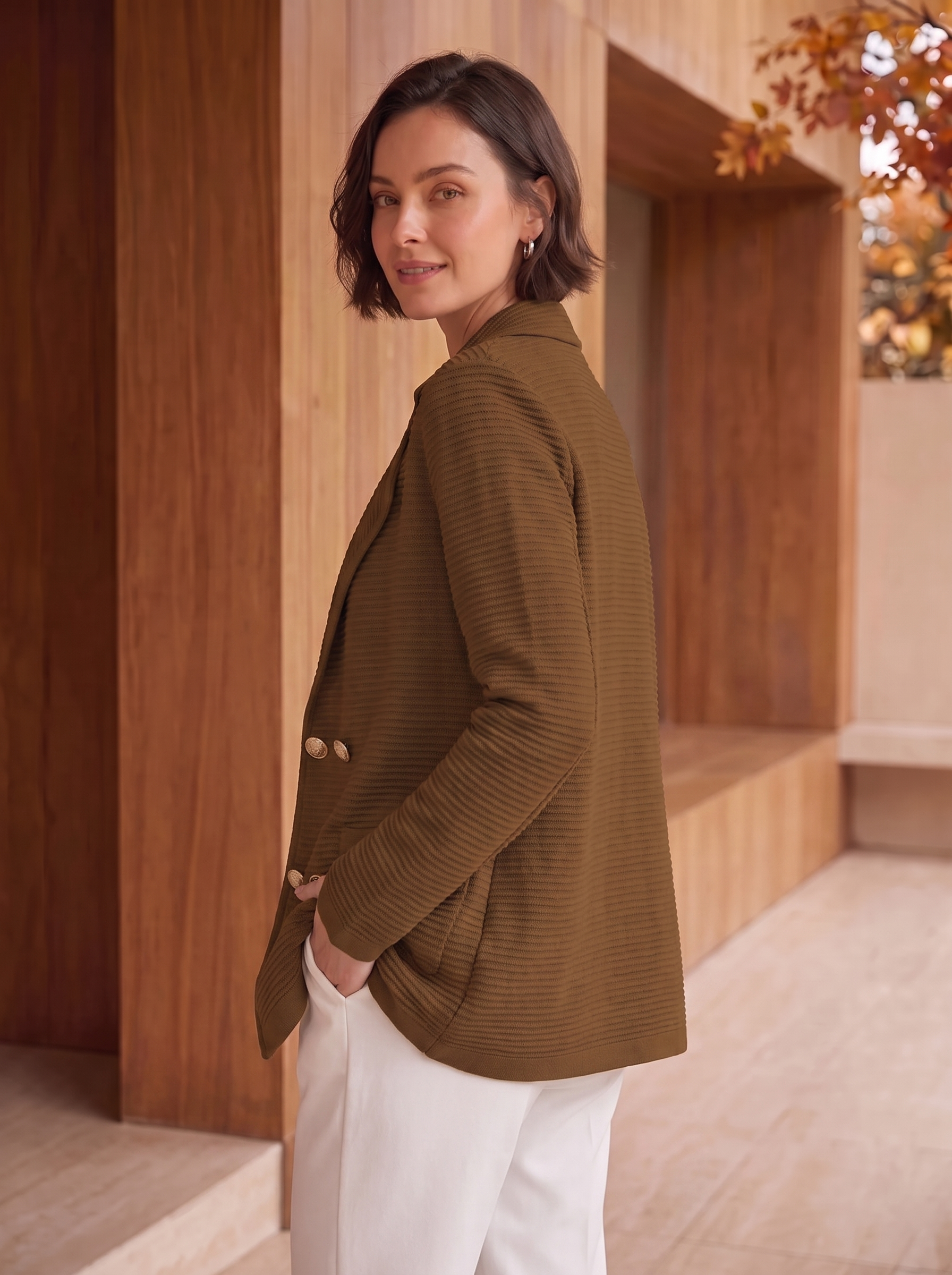 Women's knitted blazer jacket
