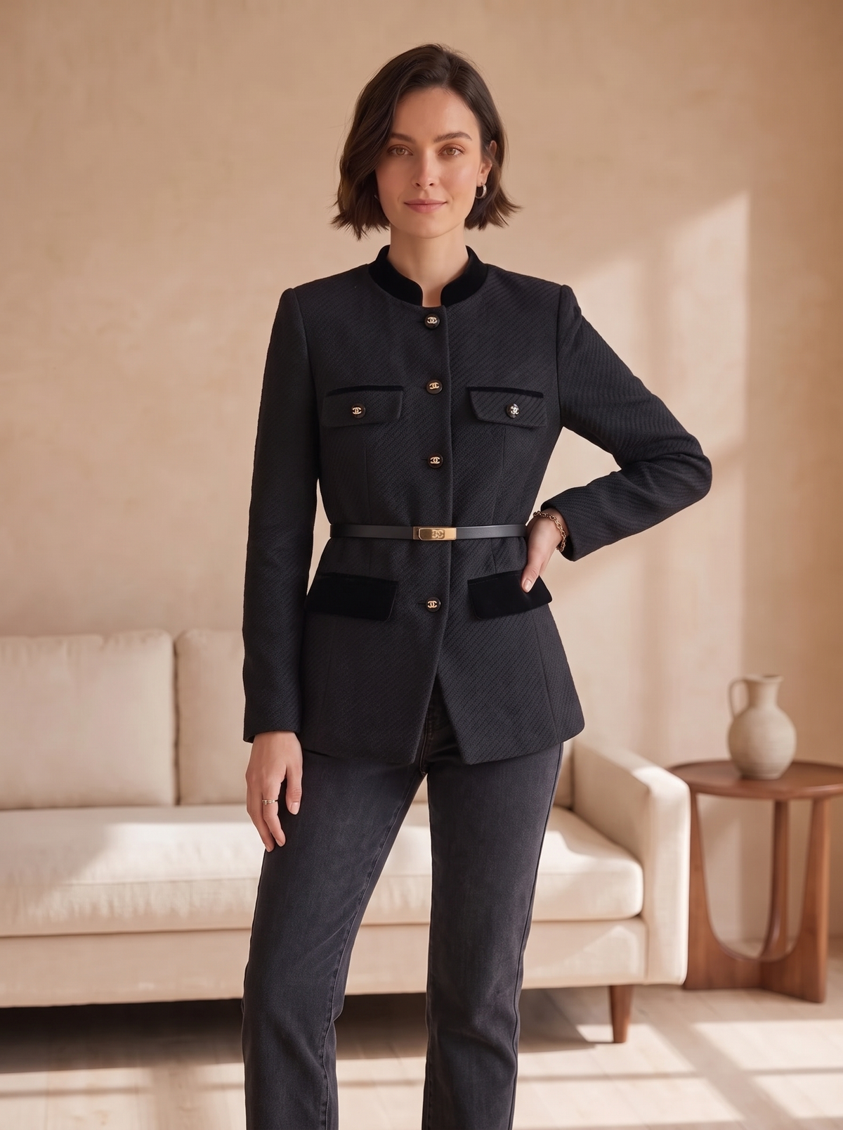 Structured wool blazer women