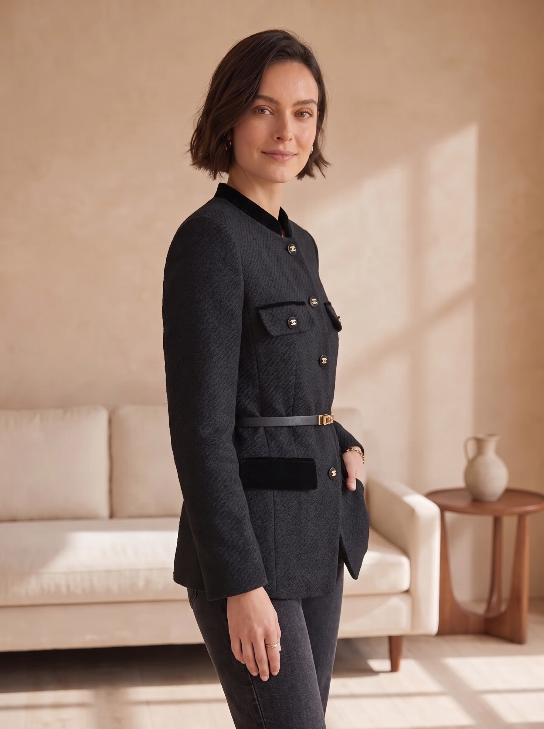 Women's structured wool jacket
