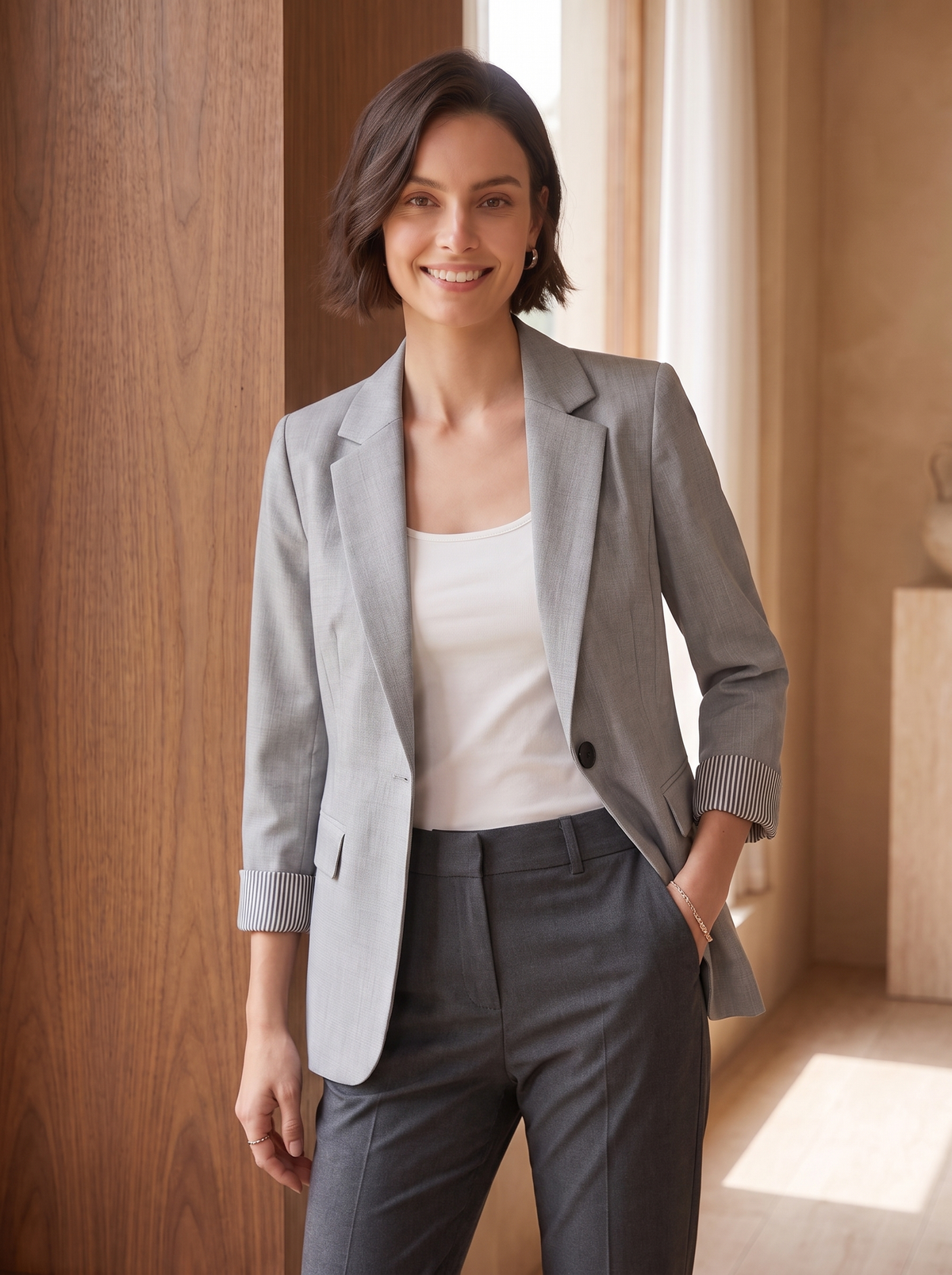 Women's structured blazer jacket