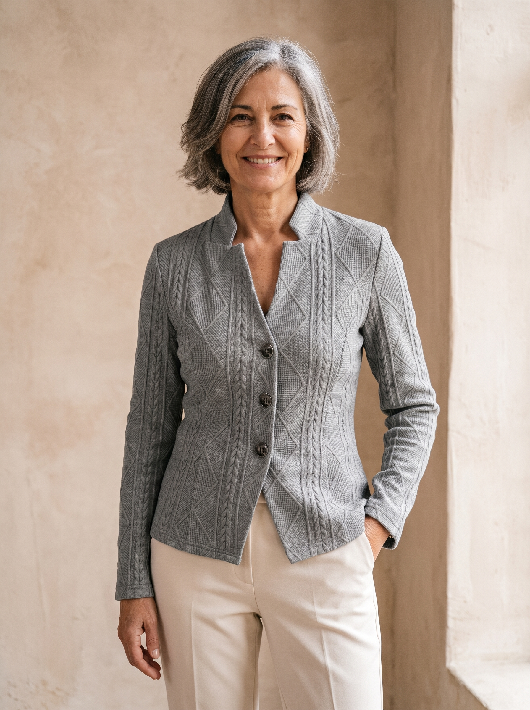 Women's tailored fit knit blazer