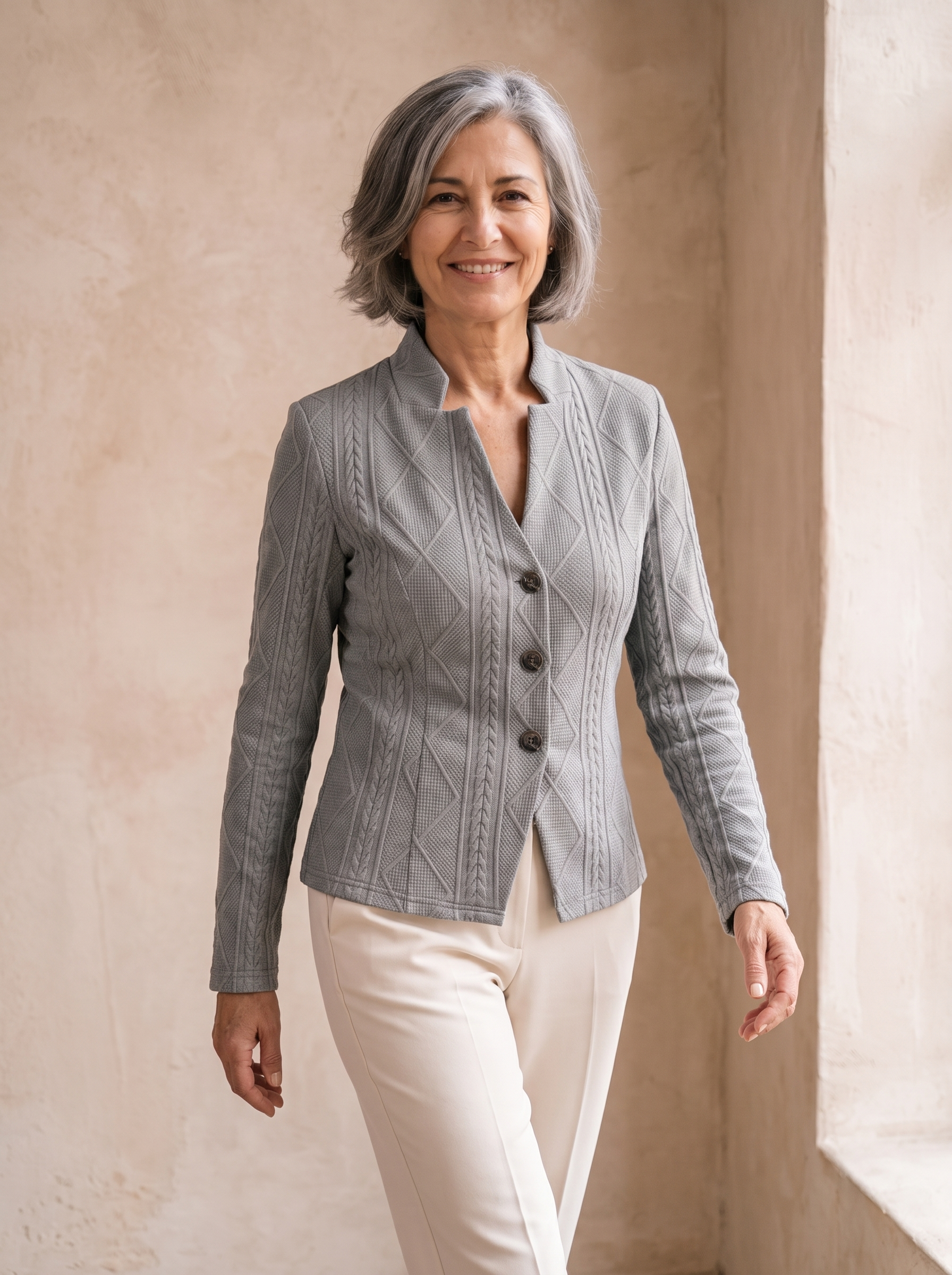 Women's knit blazer jacket