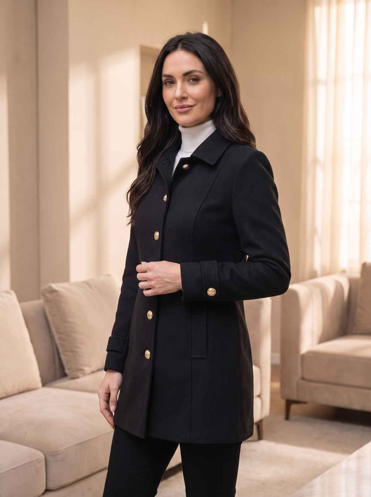 Women's tailored fit wool coat
