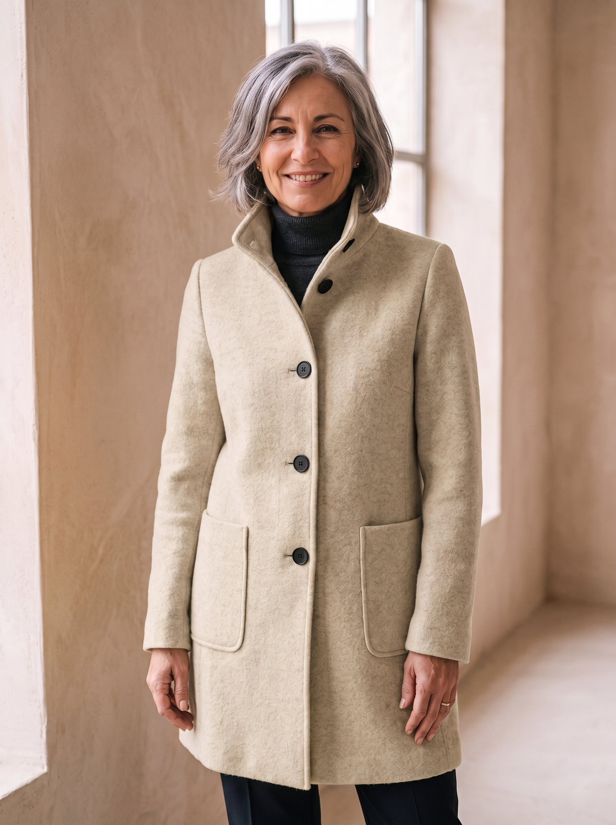 Women's elegant wool blend jacket