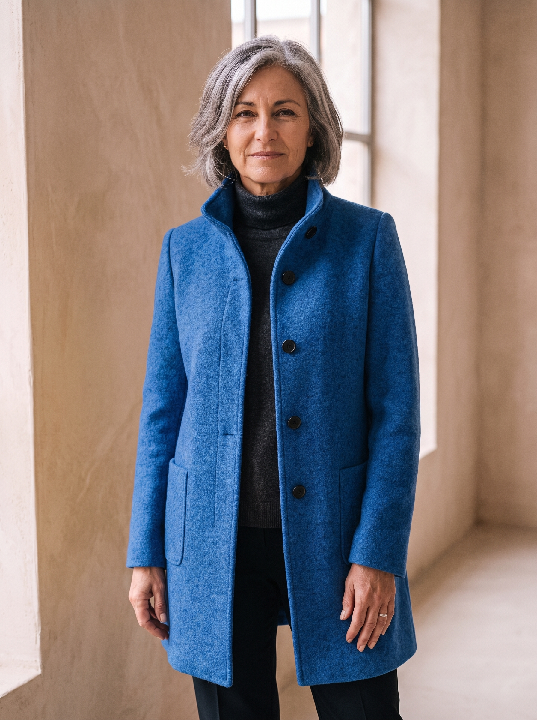 Women's tailored fit wool blend jacket
