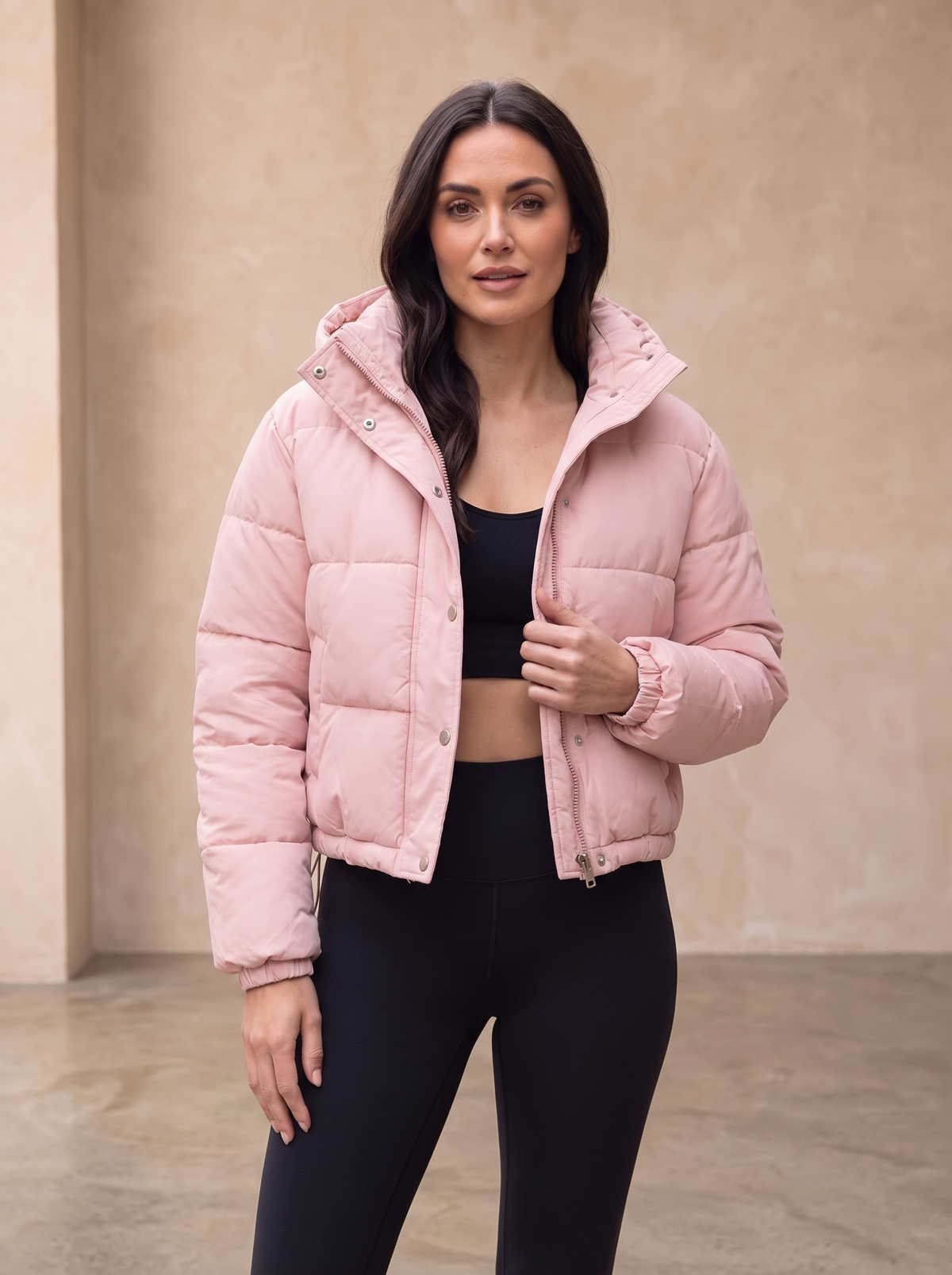 Nylon padded jacket women