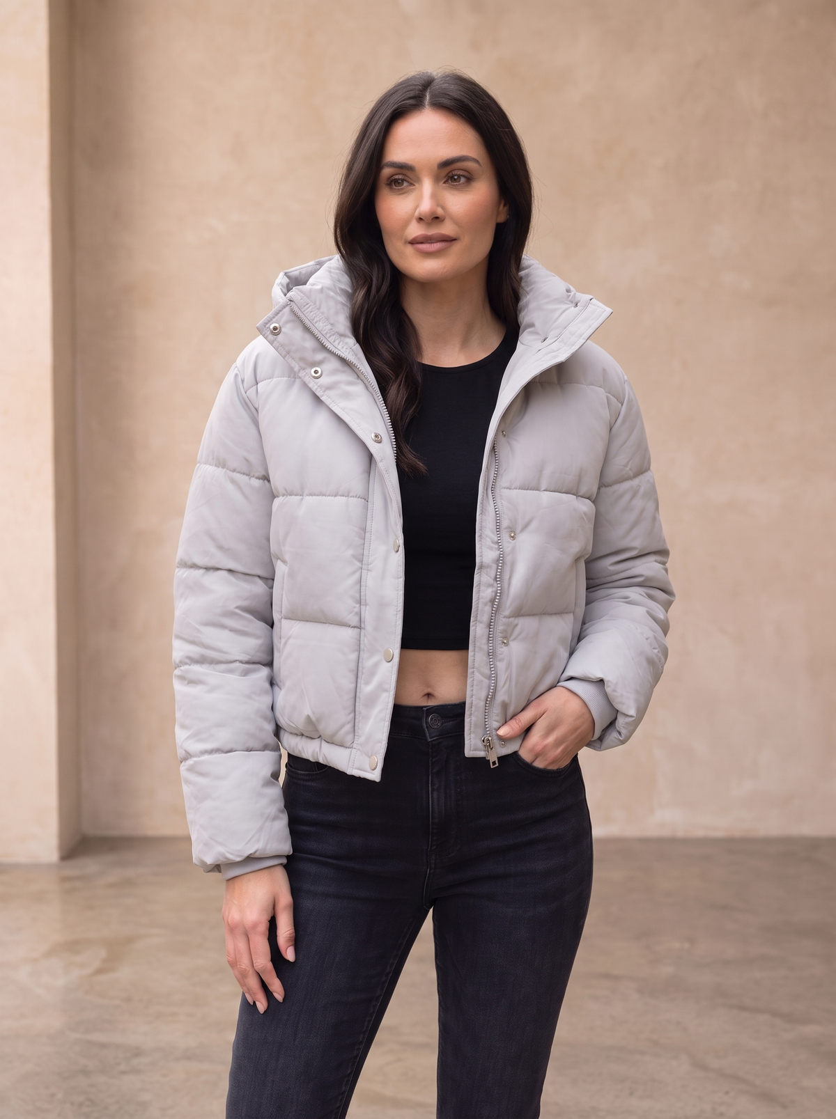 Women's quilted puffer jacket