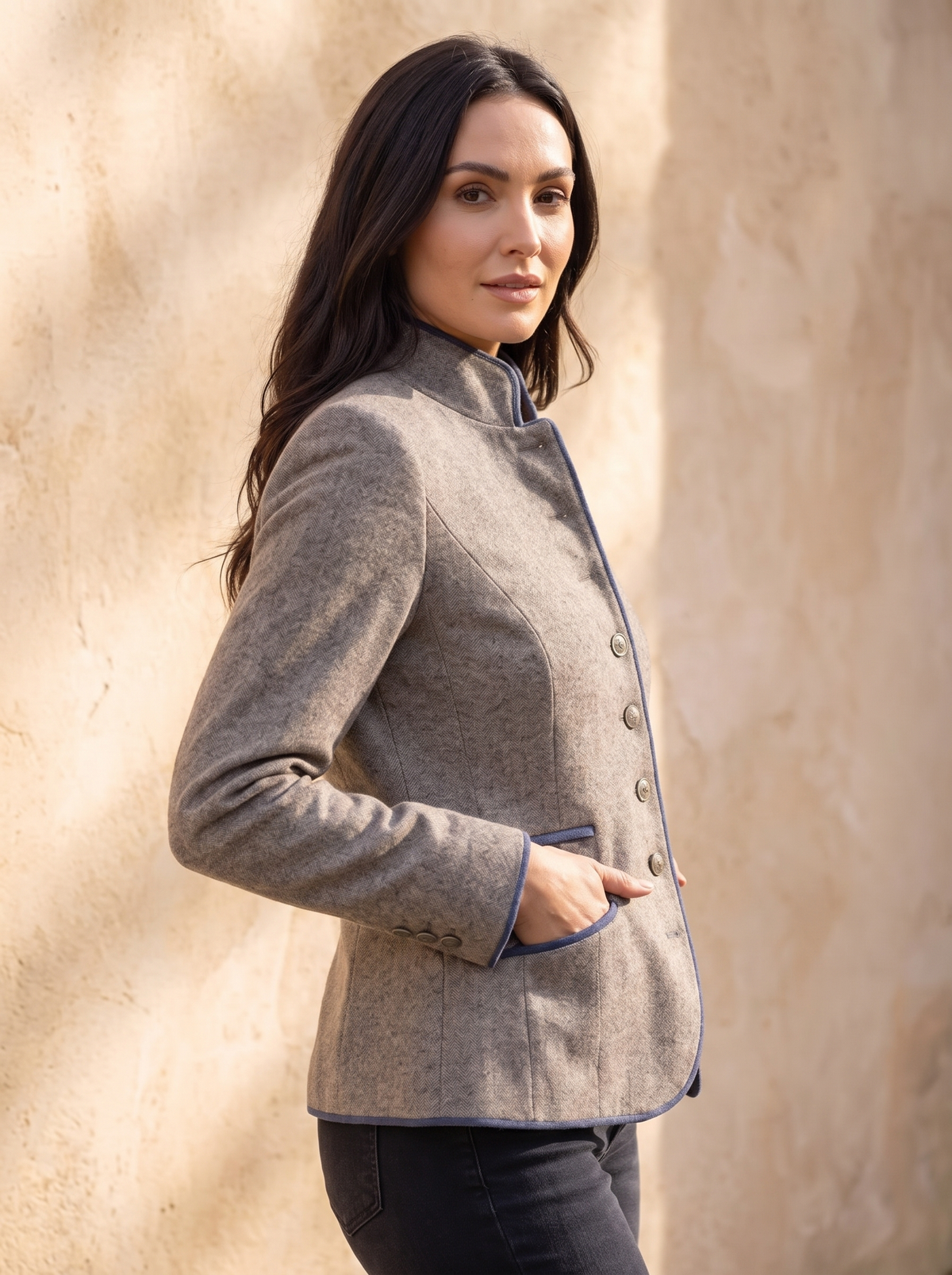 Tailored wool long coat women
