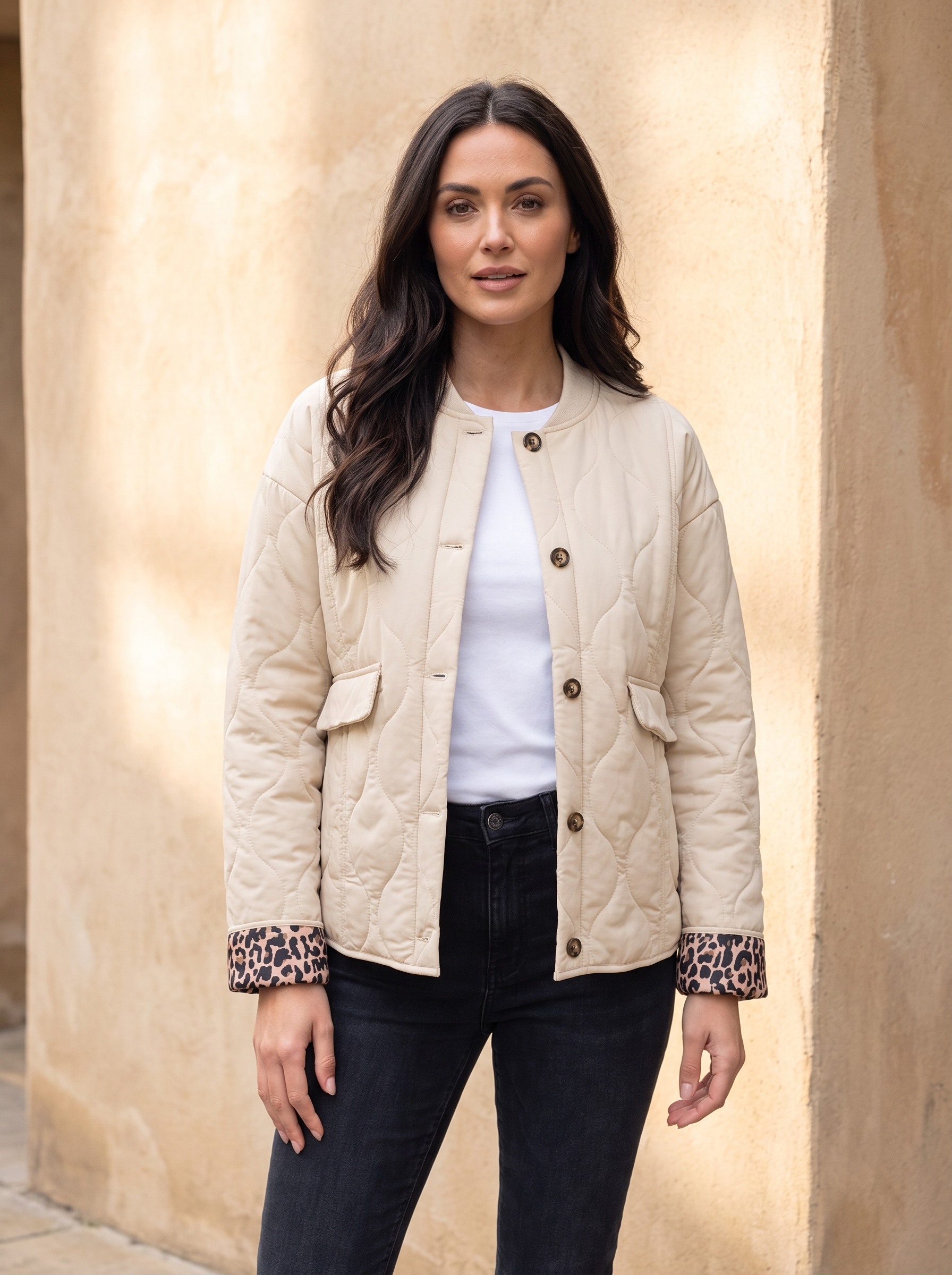 Relaxed quilted jacket women
