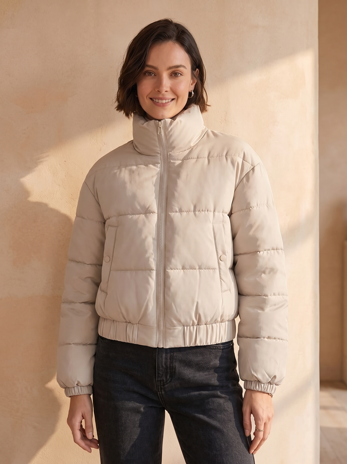 Women's cropped fit quilted jacket