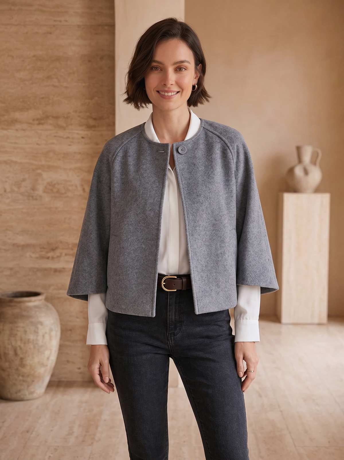 Wool jacket tailored fit women
