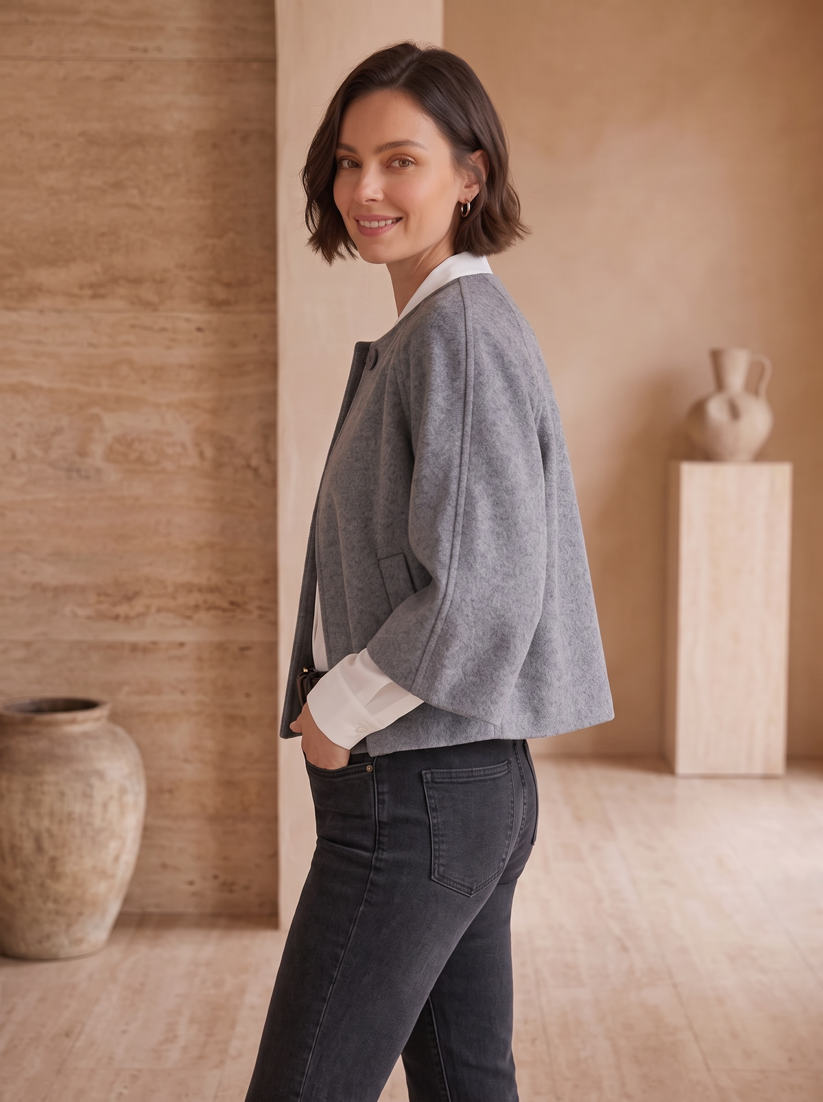 Women's wool tailored jacket