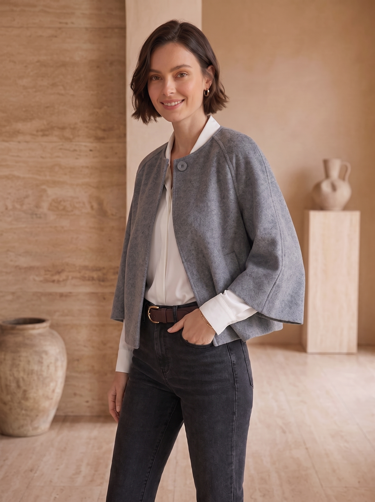 Tailored wool jacket women